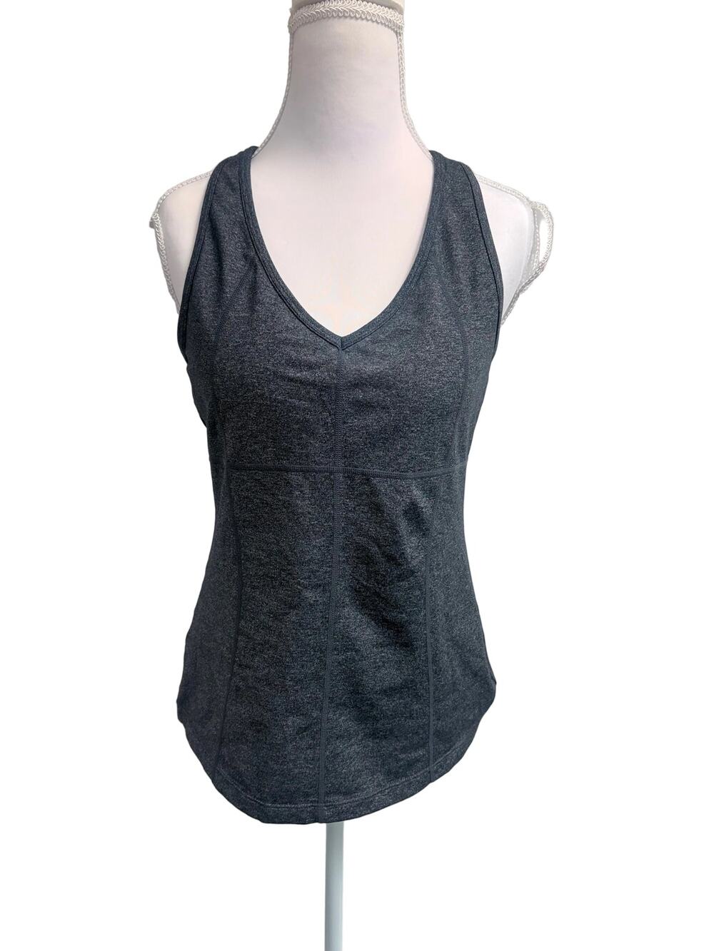 Athleta charcoal gray tank-top with built in bra